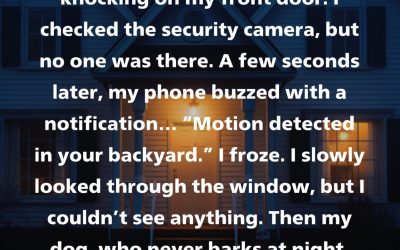 Something strange happened last night. I woke up around 2:30 AM because I heard someone knocking on my front door.