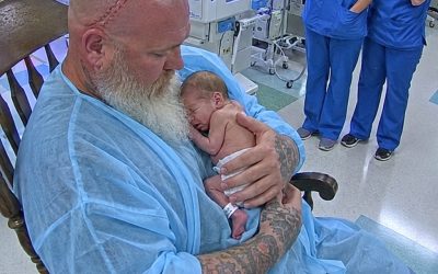 The Giant Biker Sat With the Baby Nobody Visited – Then a Nurse Noticed What Was Written on His Wrist